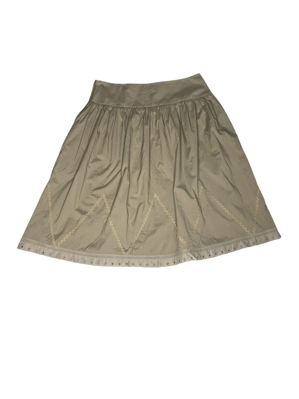 Dorothée Bis Taupe A-Line Skirt Size 14 Boho Prairie Midi Skirt - Picture 2 of 5